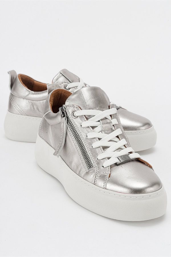 LuviShoes LuviShoes ALLIE Platinum Genuine Leather Women's Sneakers