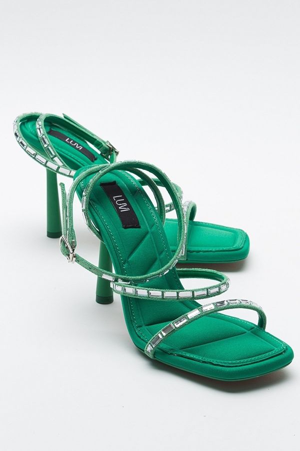 LuviShoes LuviShoes ANJE Women's Green Heeled Shoes