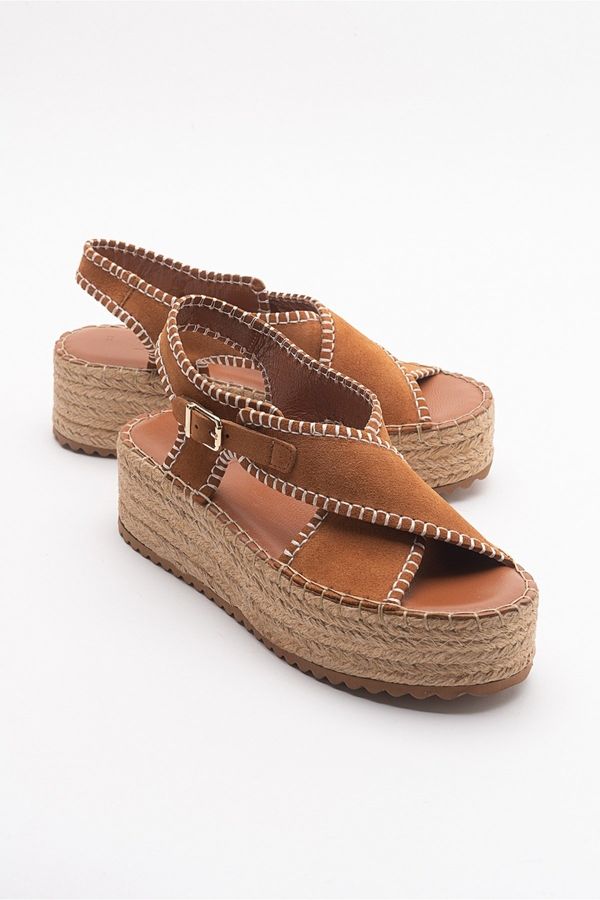 LuviShoes LuviShoes Bellezza Brown Suede Genuine Leather Women's Sandals