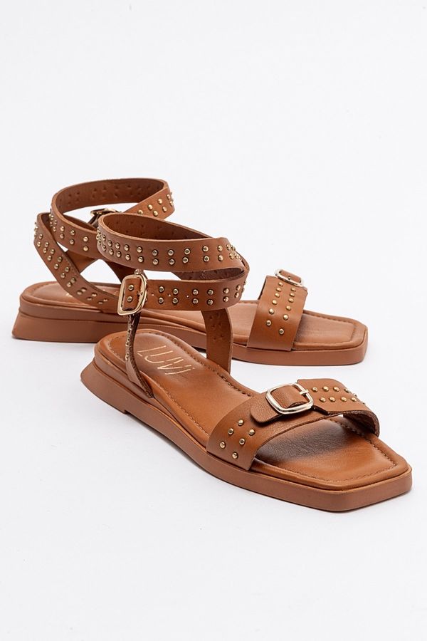 LuviShoes LuviShoes CARRIL Camel Genuine Leather Women Sandals