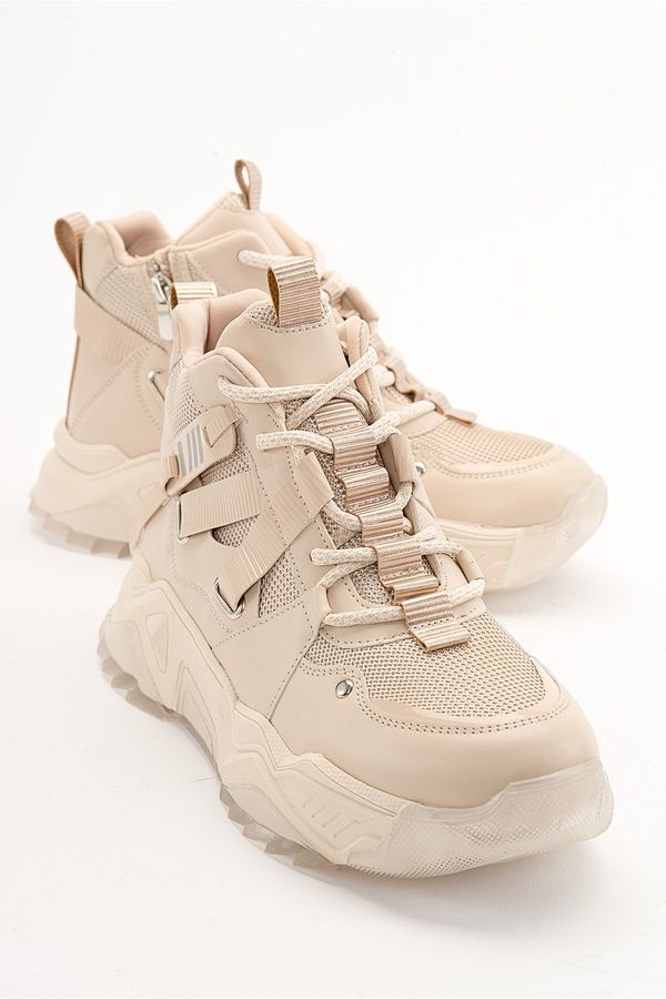 LuviShoes LuviShoes CLARA Women's Beige Rose Sports Boots.