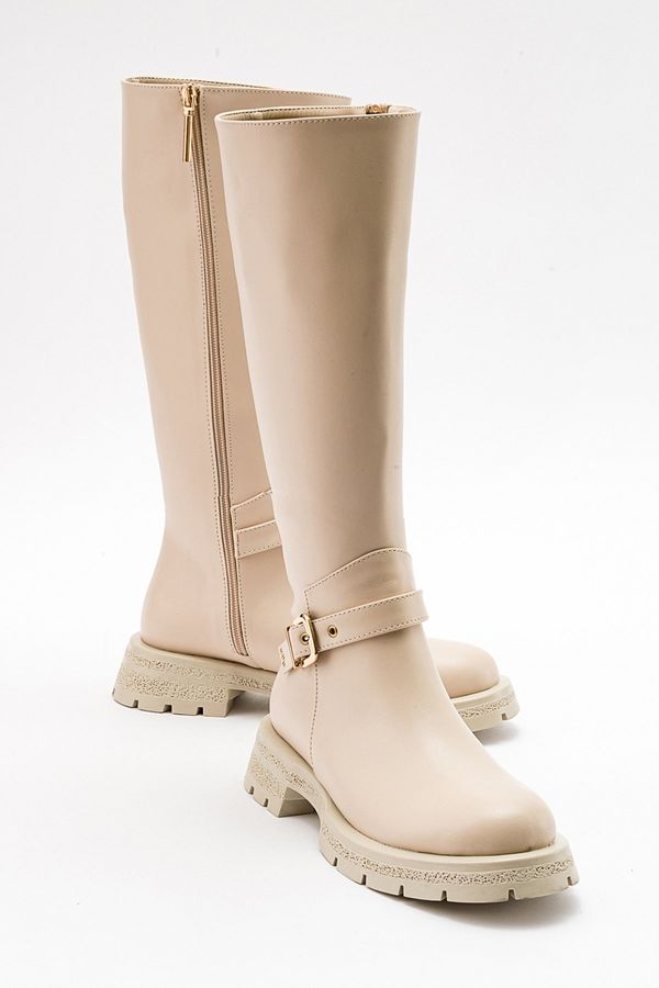 LuviShoes LuviShoes COVELA Women's Beige Skin Boots