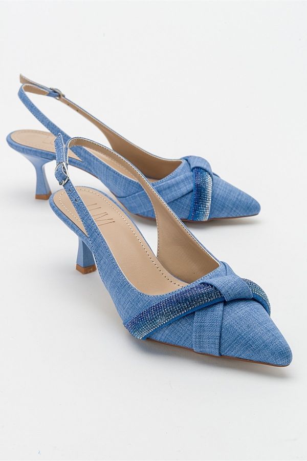 LuviShoes LuviShoes Folvo Women's Jeans Blue Heeled Shoes