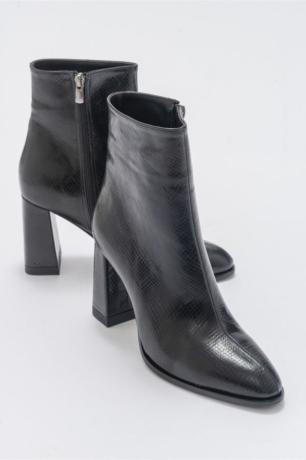 LuviShoes LuviShoes Jewel Black Print Women's Heeled Boots
