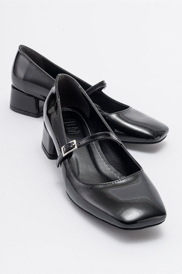 LuviShoes LuviShoes JOFF Black Patent Leather Women's Heeled Shoes