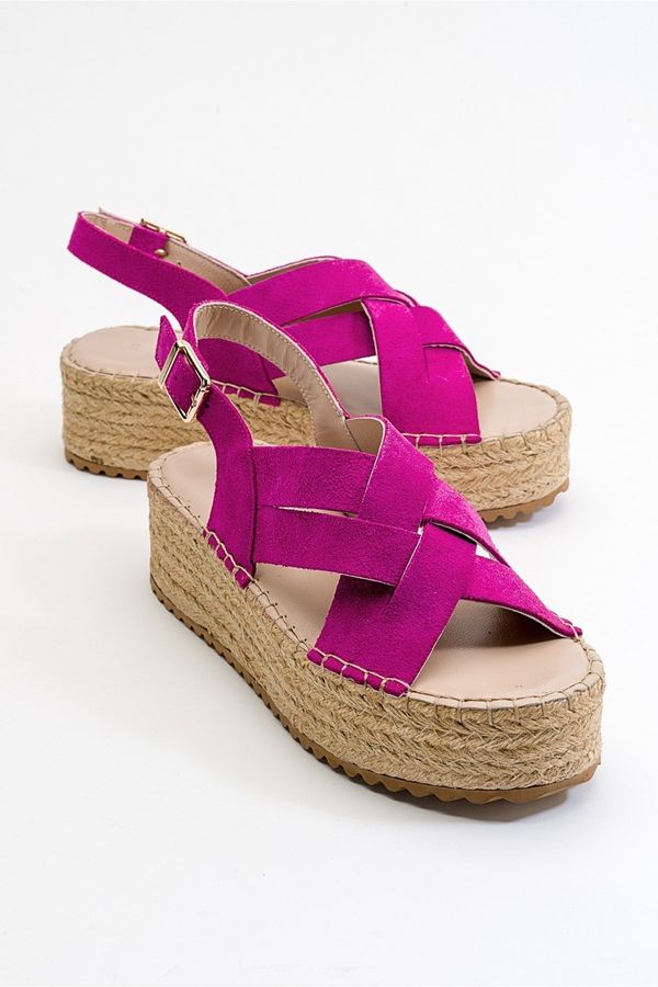 LuviShoes LuviShoes Lontano Women's Fuchsia Suede Genuine Leather Sandals