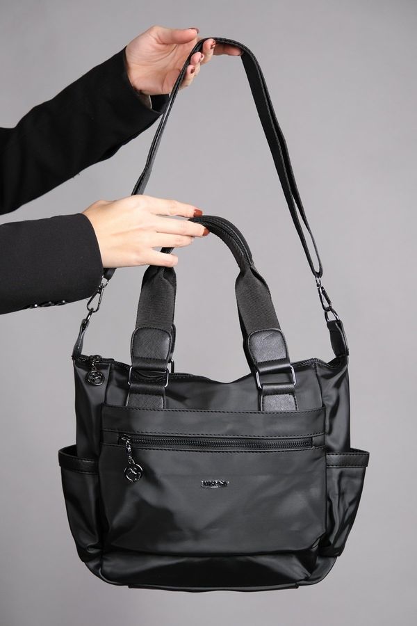 LuviShoes LuviShoes Loony Black Satin Women's Handbag