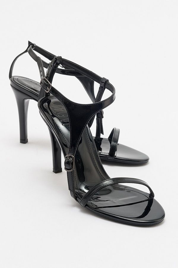 LuviShoes LuviShoes MOLDE Black Patent Leather Women's Thin Heeled Shoes