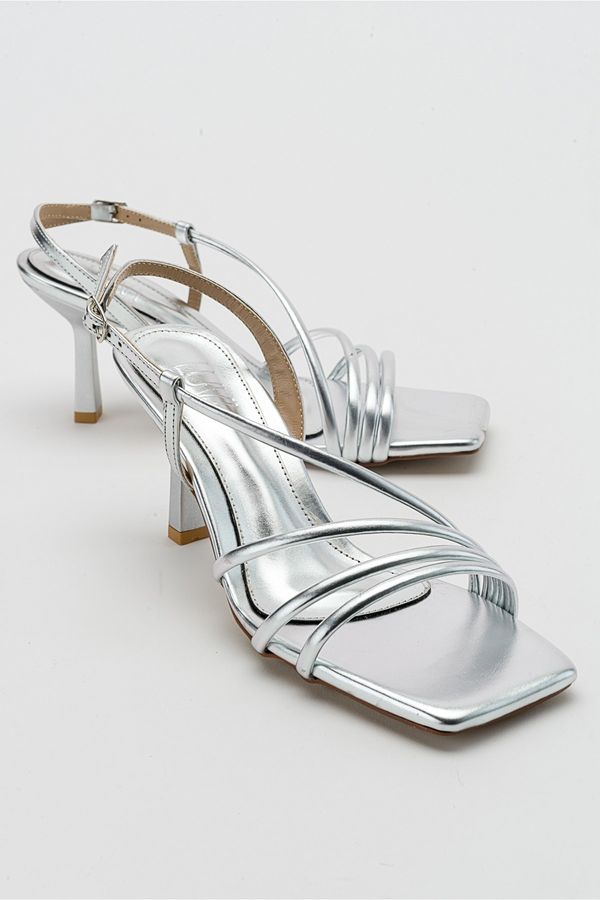 LuviShoes LuviShoes Narva Silver Metallic Women's Heeled Shoes