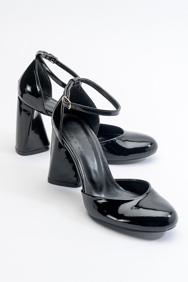 LuviShoes LuviShoes Oslo Women's Black Patent Leather Heeled Shoes