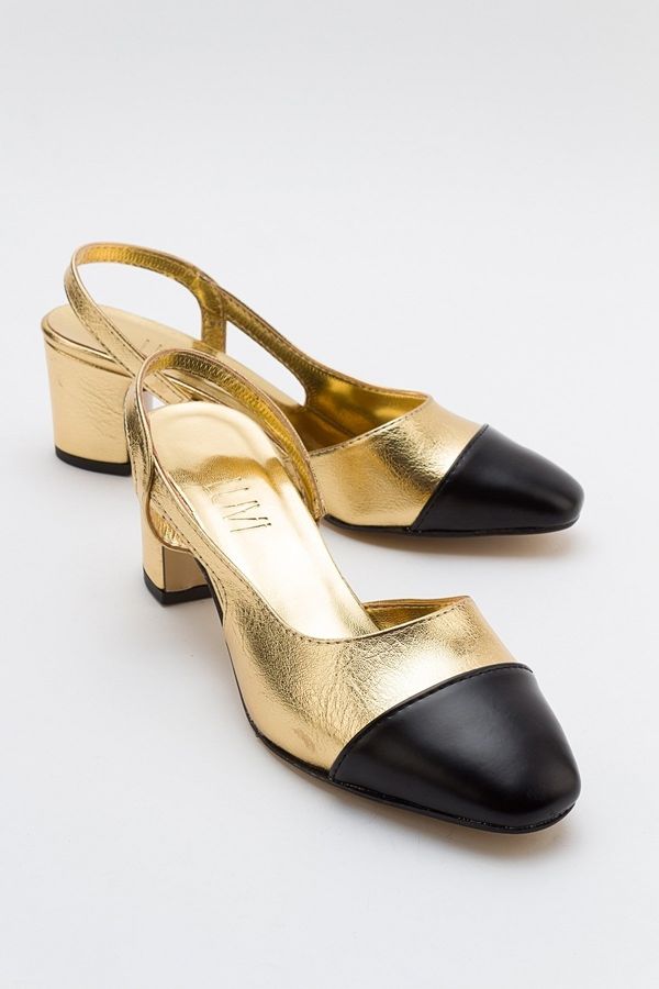 LuviShoes LuviShoes S3 Gold-Black Women's Heeled Shoes