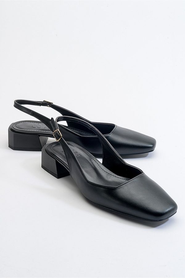 LuviShoes LuviShoes State Black Skin Women's Heeled Shoes