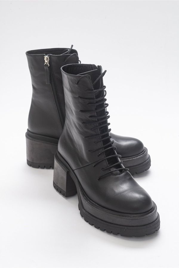 LuviShoes LuviShoes Tatia Black Skin Genuine Leather Women's Boots