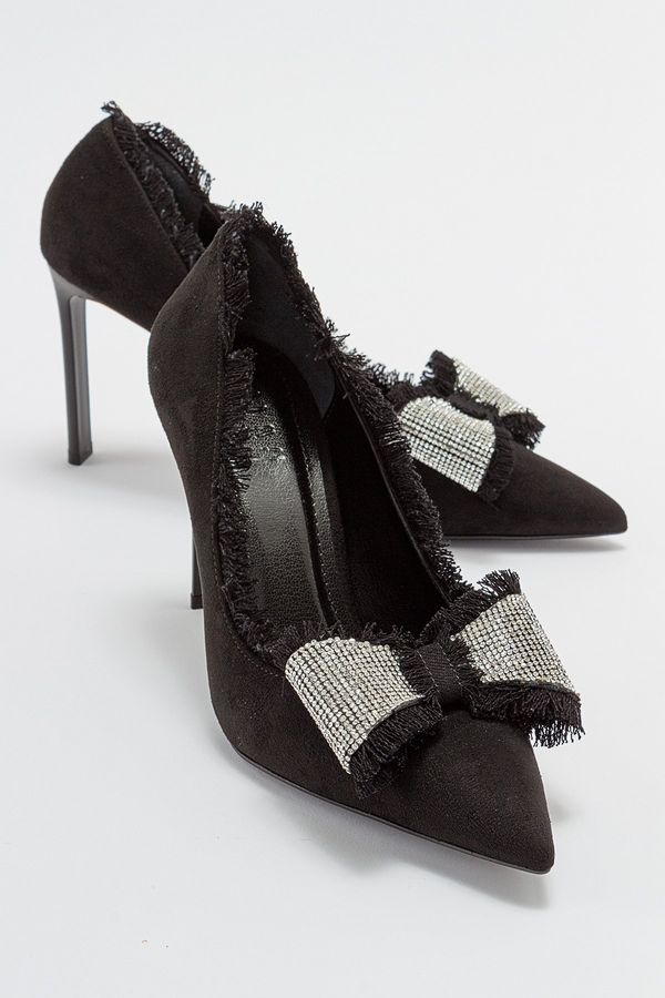 LuviShoes LuviShoes VEGAS Black Suede Women's Heeled Shoes