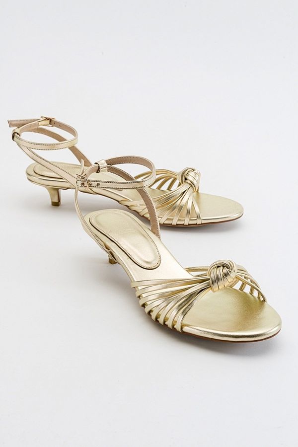 LuviShoes LuviShoes Vind Women's Gold Metallic Heeled Sandals