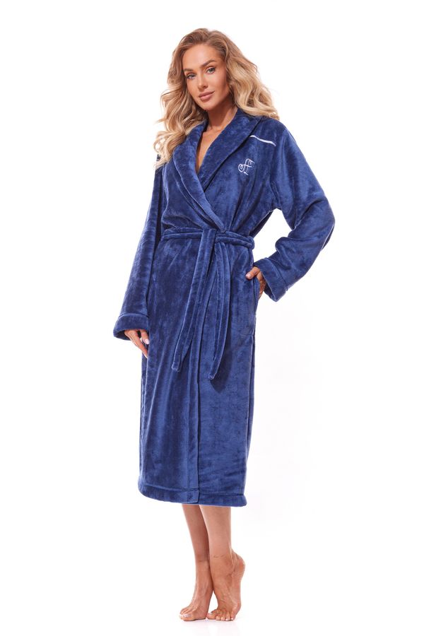 L&L Lux Long Navy Navy Bathrobe