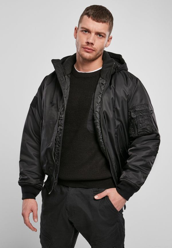 Brandit MA1 Hooded Bomber Jacket - Black