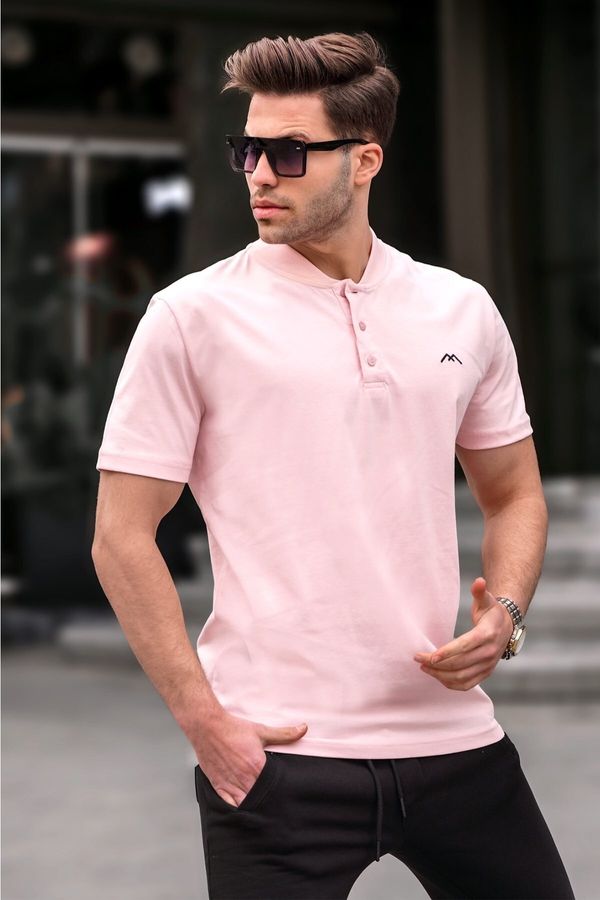 Madmext Madmext A Dusty Pink Colored Collar Men's T-Shirt 6067