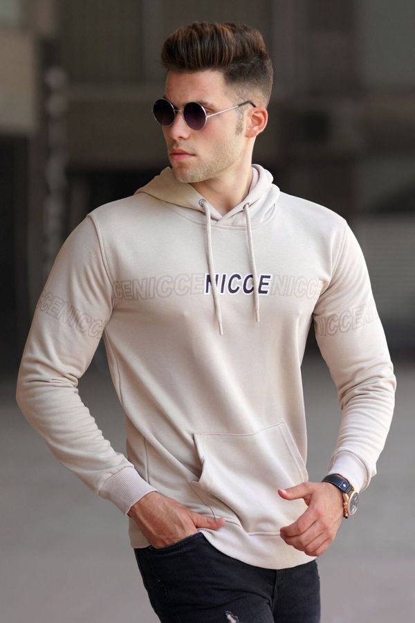 Madmext Madmext Beige Printed Men's Sweatshirt 5305