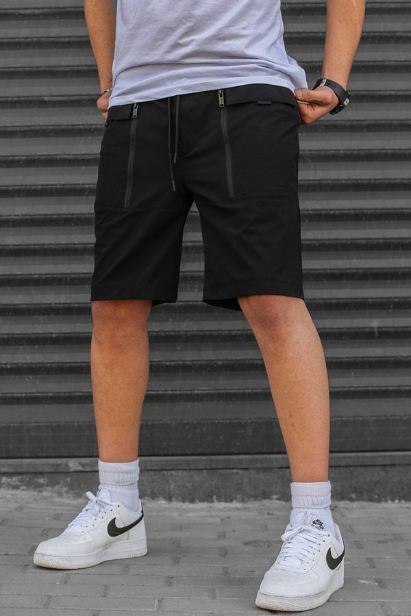Madmext Madmext Black Basic Men's Capri Shorts with Pockets