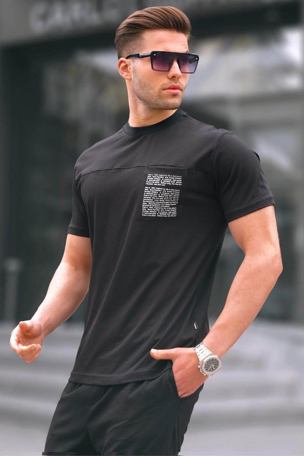Madmext Madmext Black Men's Regular Fit T-Shirt with Patch Pockets 6102.