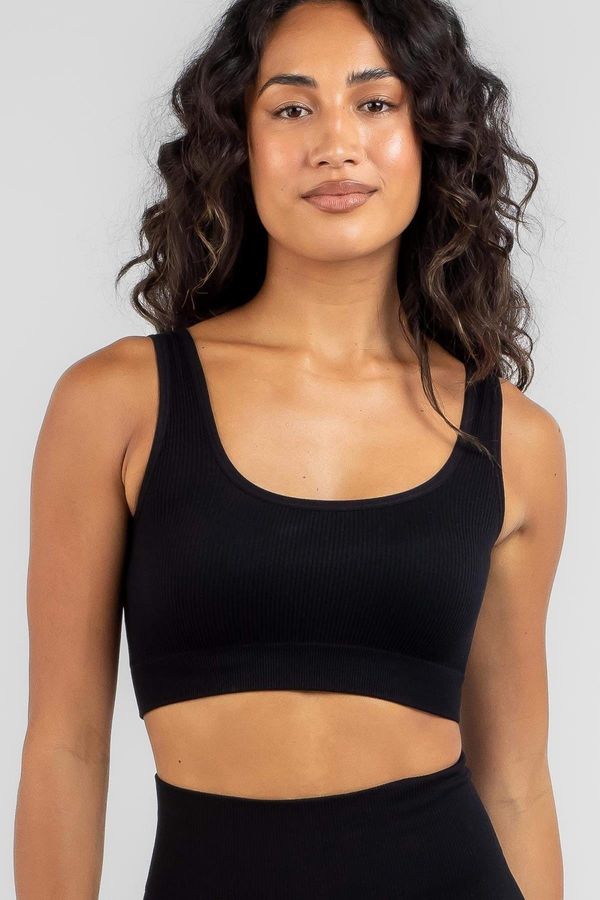 Madmext Madmext Black Strappy Basic Crop Top Blouse