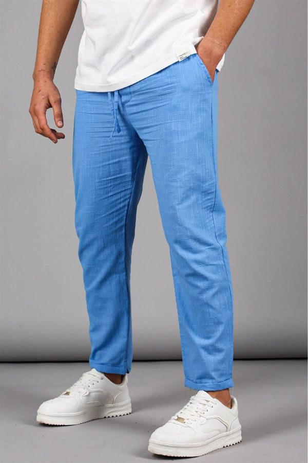 Madmext Madmext Blue Muslin Men's Basic Trousers 5491