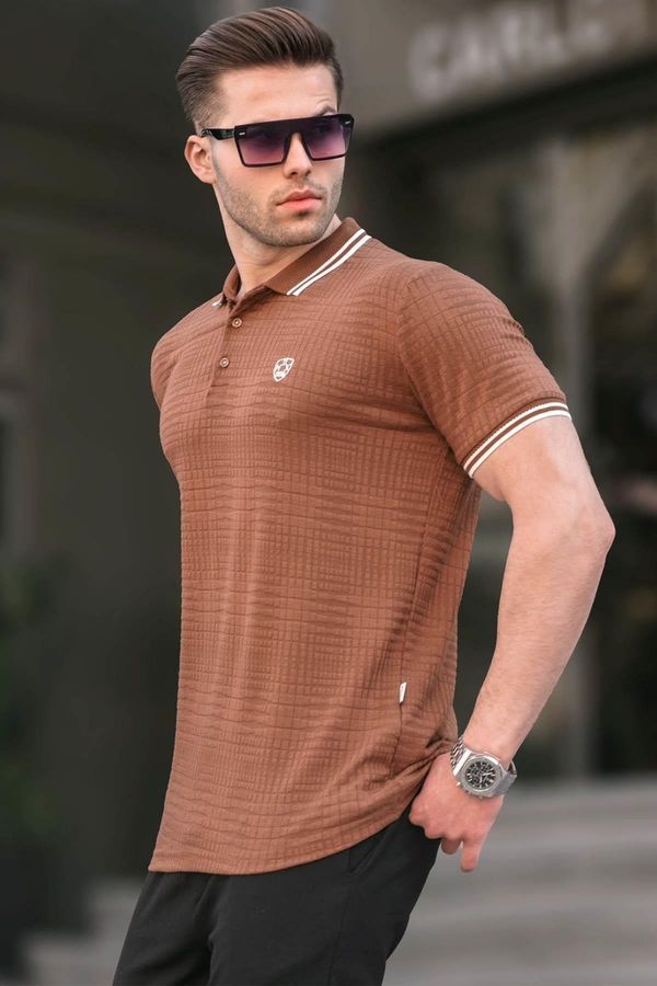 Madmext Madmext Brown Basic Regular Fit Men's Polo Neck T-Shirt 6100