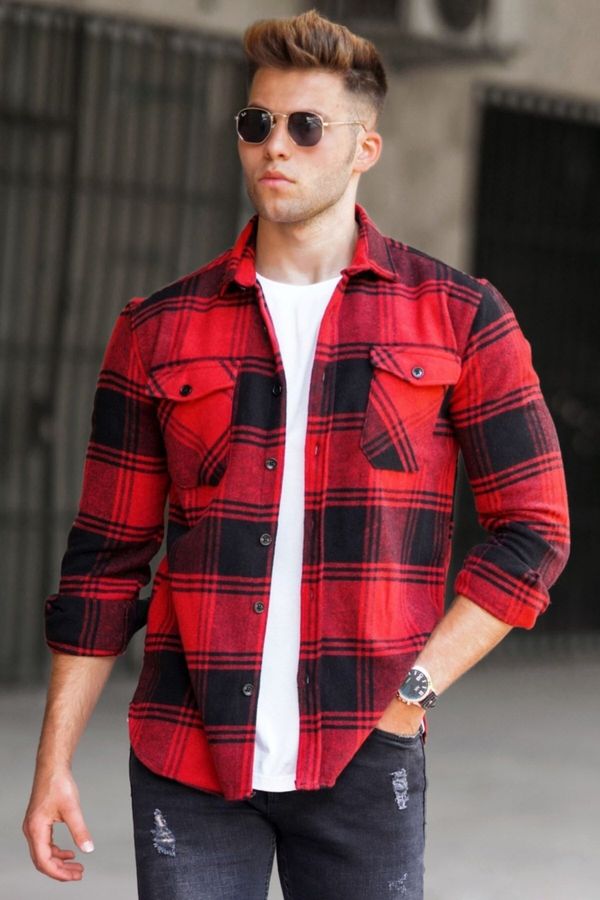 Madmext Madmext Checked Red Shirt 5508