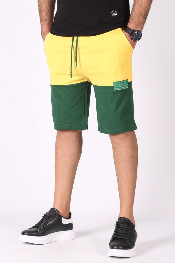 Madmext Madmext Color Block Yellow Casual Shorts
