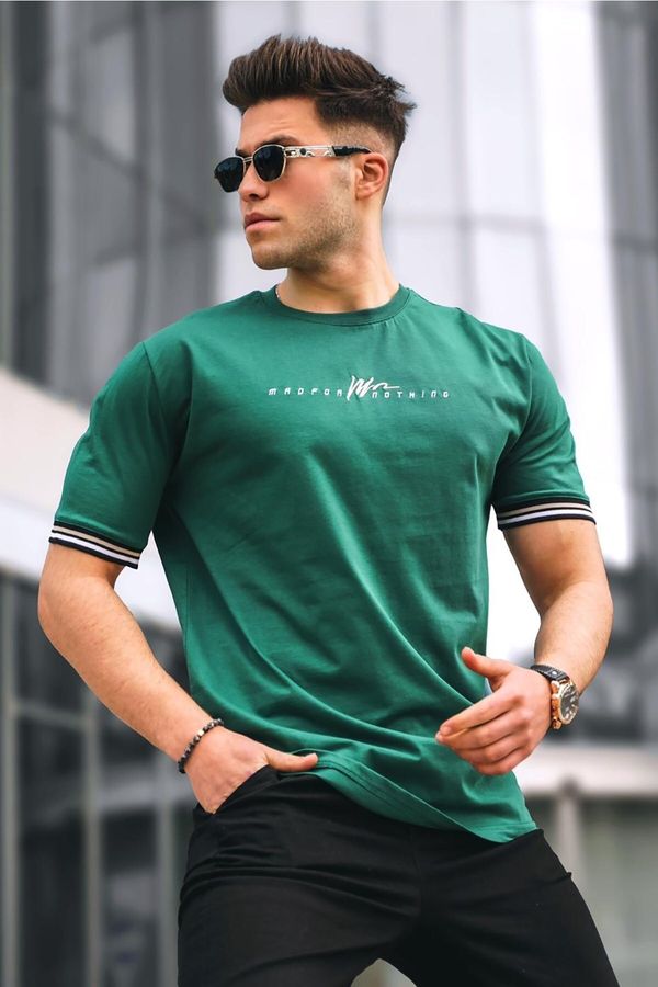 Madmext Madmext Dark Green Basic Men's T-Shirt