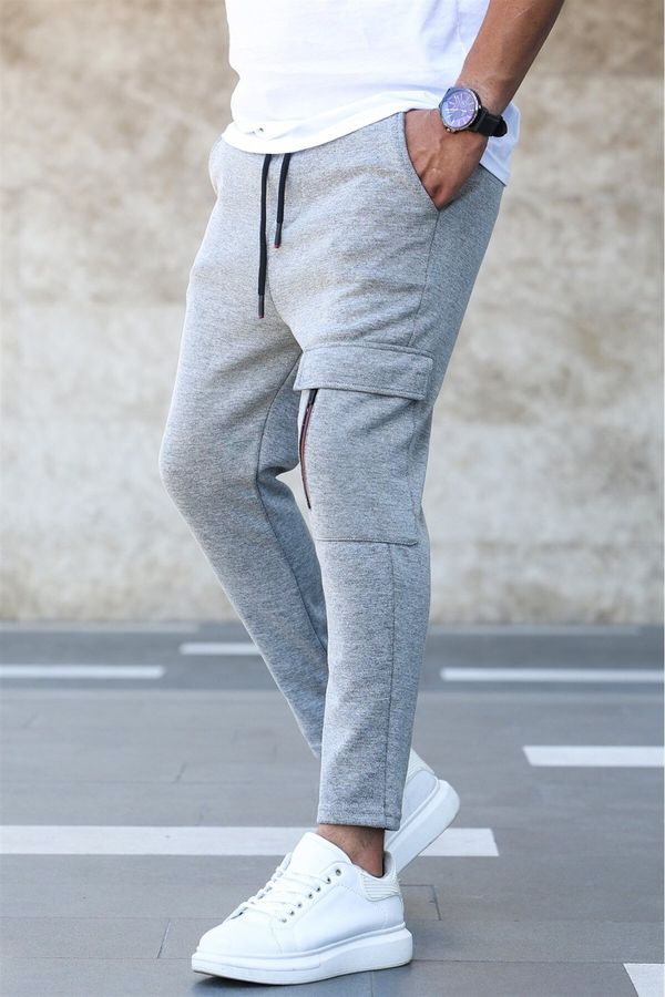 Madmext Madmext Gray Men's Tracksuit With Pocket 4834