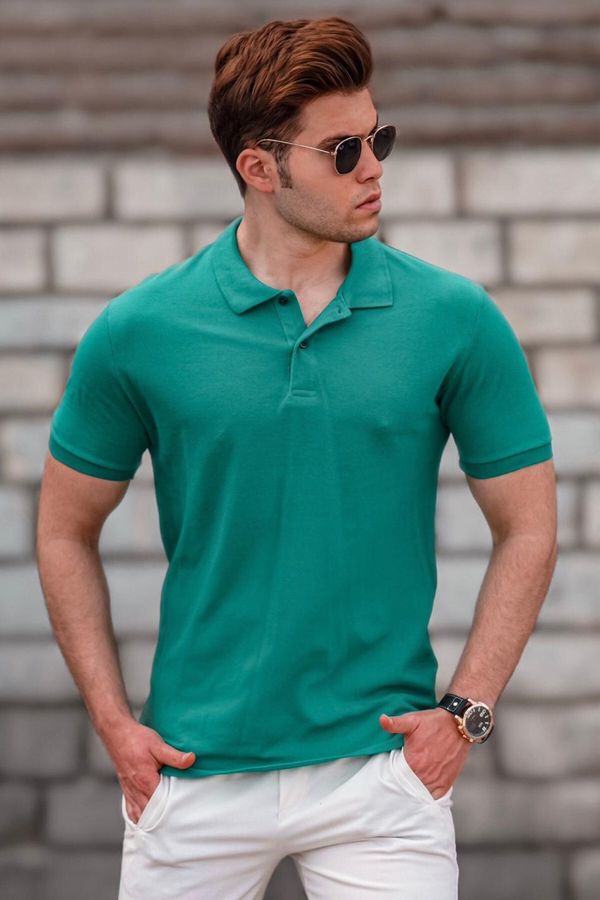 Madmext Madmext Green Basic Polo Men's T-Shirt 5101