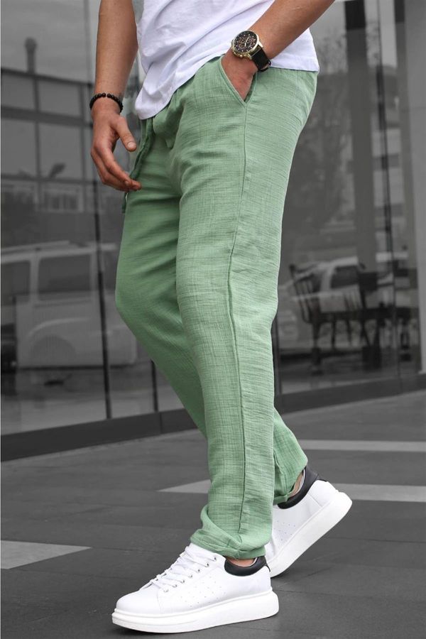 Madmext Madmext Green Muslin Fabric Men's Basic Trousers 6507