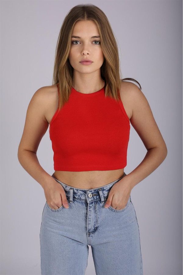 Madmext Madmext Mad Girls Red Crop Top