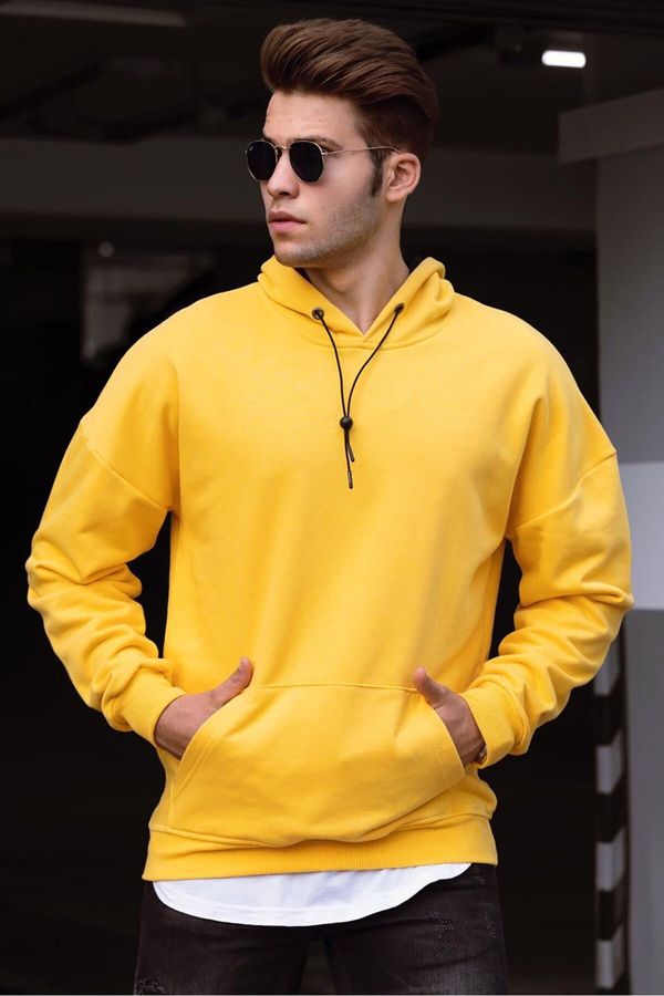 Madmext Madmext Men's Basic Yellow Hoodie & Sweatshirt 4764