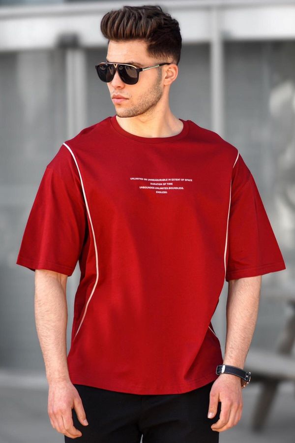 Madmext Madmext Men's Burgundy Oversize T-Shirt 5234