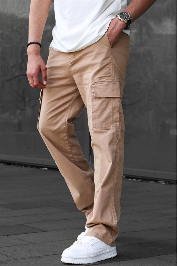 Madmext Madmext Men's Camel Cargo Pocket Baggy Trousers 6811
