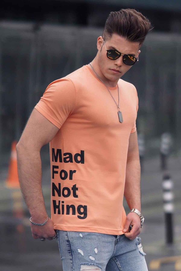 Madmext Madmext Men's Orange Printed T-Shirt 4553