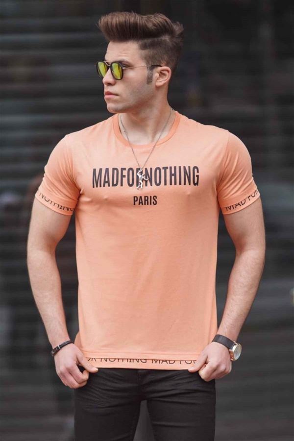 Madmext Madmext Men's Printed Orange T-Shirt 4588