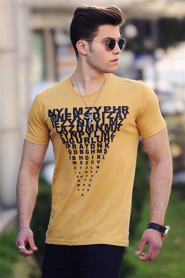 Madmext Madmext Men's Printed Yellow T-Shirt 4471