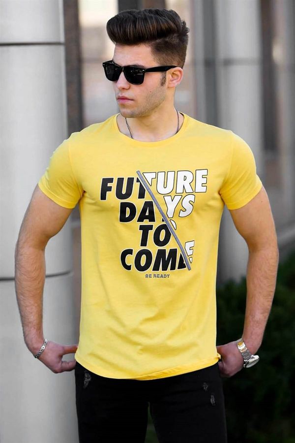 Madmext Madmext Men's Printed Yellow T-Shirt 4475
