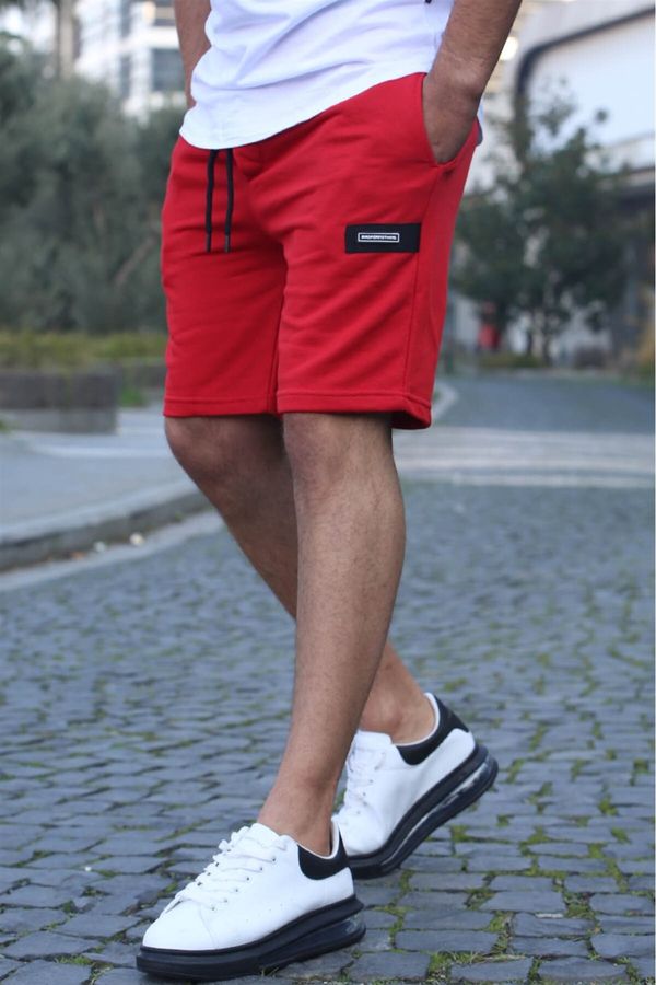 Madmext Madmext Men's Red Basic Capri Shorts