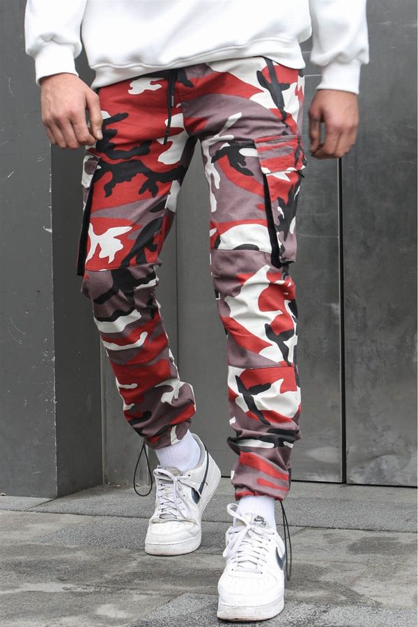 Madmext Madmext Men's Red Camouflage Cargo Pocket Jogger Pants 5791