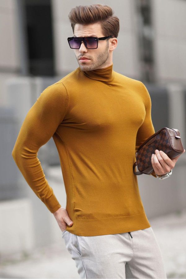 Madmext Madmext Men's Tobacco Color Turtleneck Knitwear Sweater 6809