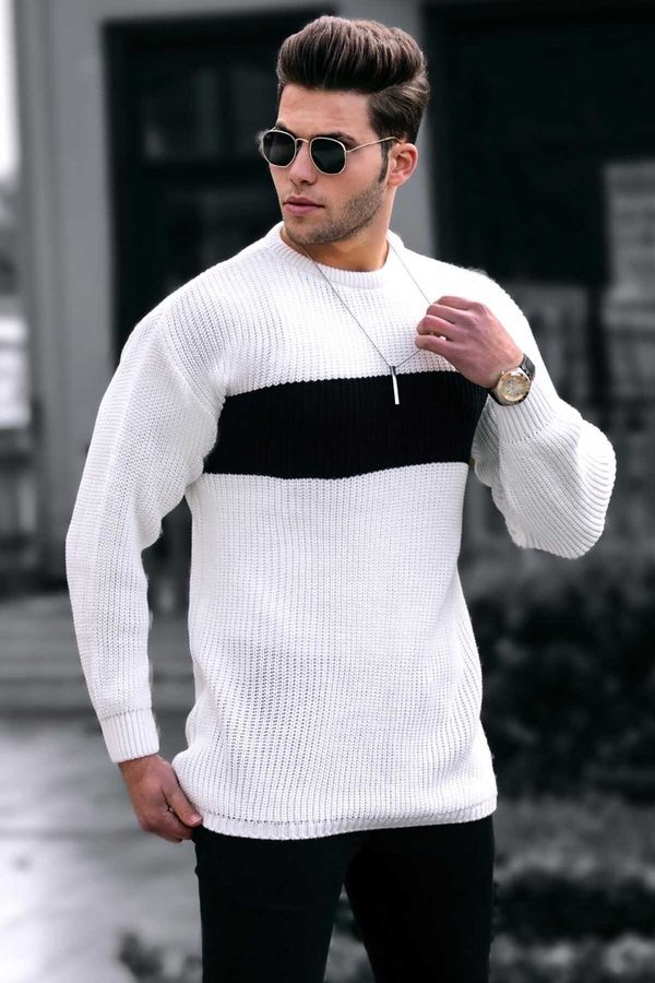 Madmext Madmext Men's White Sweater 4698
