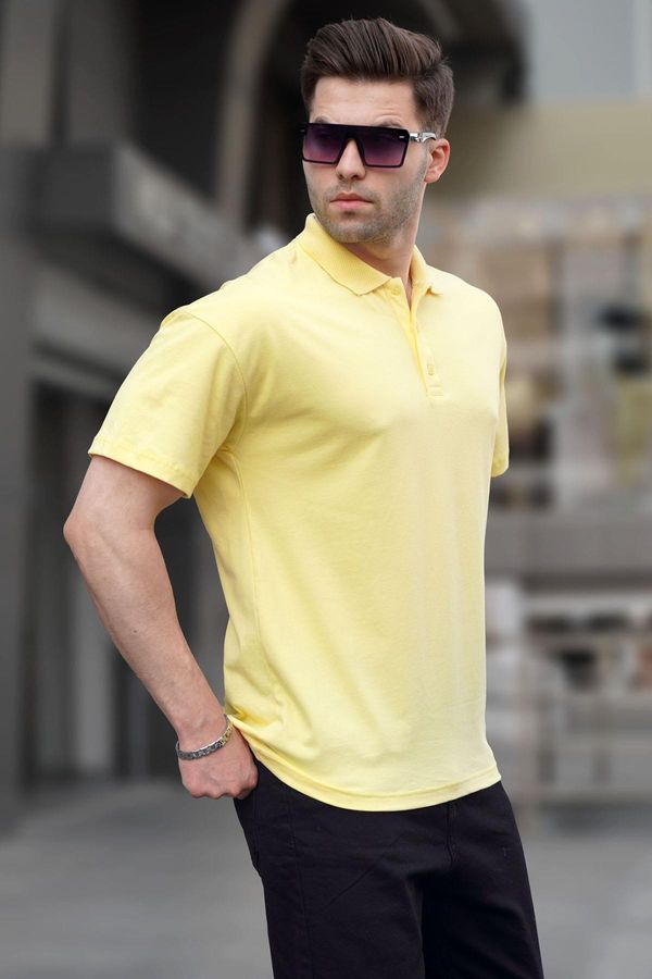 Madmext Madmext Men's Yellow Polo Neck Basic T-Shirt 6126
