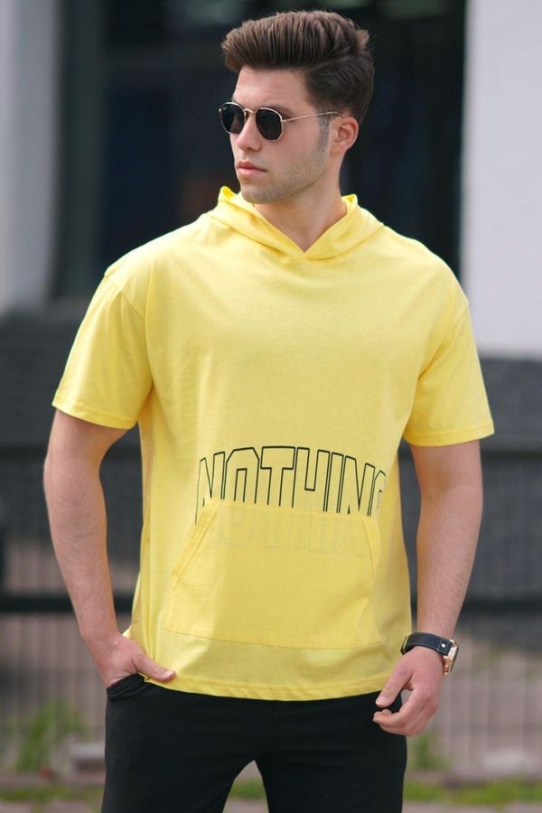 Madmext Madmext Men's Yellow Printed T-Shirt 5236