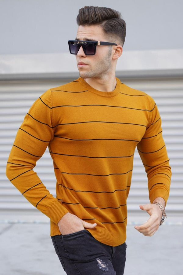 Madmext Madmext Mustard Striped Knitwear Sweater 5177