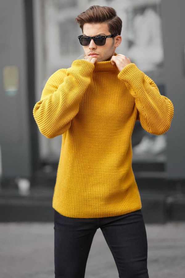 Madmext Madmext Mustard Turtleneck Knitted Sweater 6858